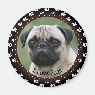 Íman Eu amo Pugs Magnet