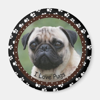 Íman Eu amo Pugs Magnet