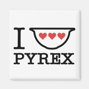 Íman Eu amo Pyrex - recipiente com corações (o preto)