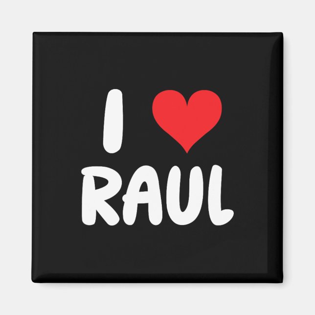 Íman Eu Amo Raul - Coração - Nome  (Frente)