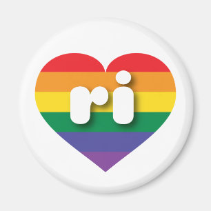 Íman Eu amo Rhode Island Orgulho gay Rainbow Heart