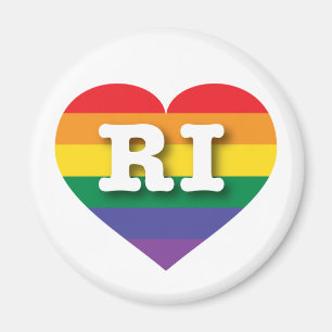 Íman Eu amo Rhode Island Orgulho gay Rainbow Heart