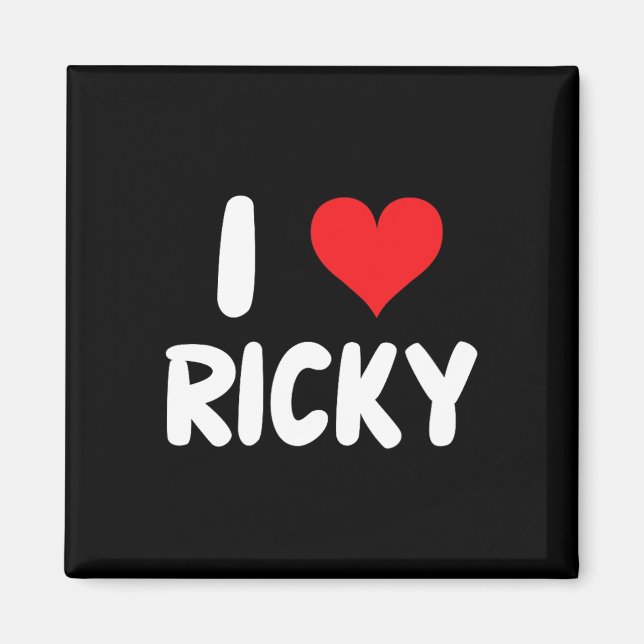 Íman Eu Amo Ricky - Coração - Nome  (Frente)