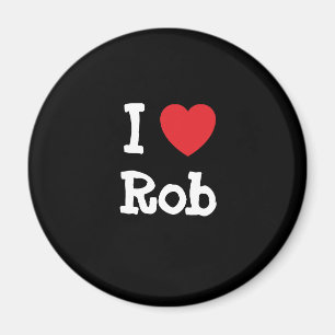 Íman Eu amo Rob coração personalizado personalizado