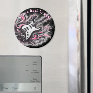 Íman Eu Amo Rock N Roll Guitarra Elétrica Personalizada
