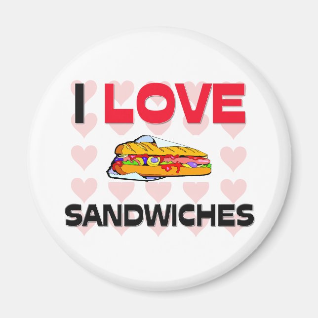 Íman Eu Amo Sanduíches (Frente)