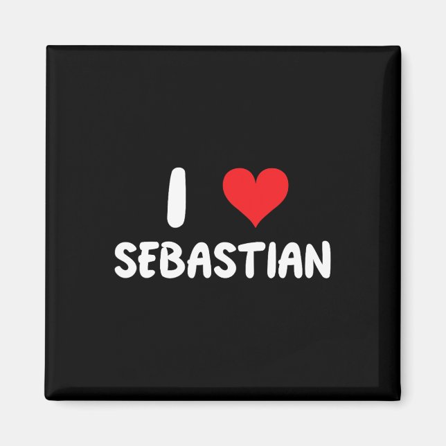 Íman Eu Amo Sestian - Coração - Nome  (Frente)