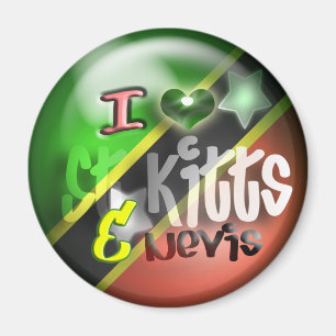 Íman Eu amo St. Kitts & ímã do patriota de Nevis