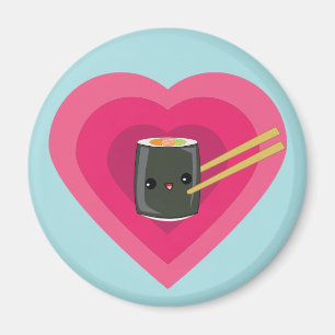 Íman Eu amo Sushi Kawaii Sushi Roll Magnet