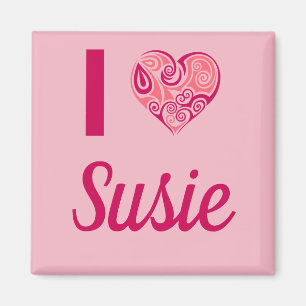 Íman Eu Amo Susie Tribal Heart Magnet