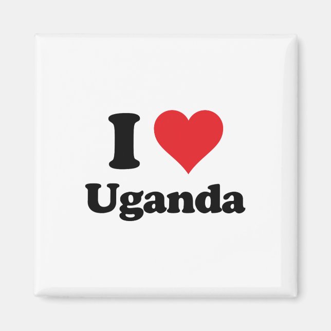 Íman Eu Amo Uganda Amor País Lembrança Temática Coisas  (Frente)