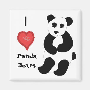 Íman Eu Amo Ursos Panda