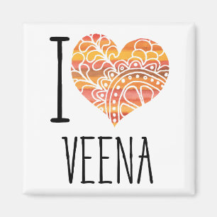 Íman Eu Amo Veena Orange Mandala Heart