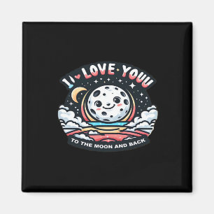 Íman Eu Amo Você Até a Lua e de Volta Design Sentimenta