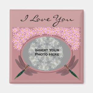 Íman Eu Amo Você Dragonfly Fotografia Personalizável 