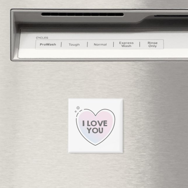 Íman Eu amo você texto em coração doce (In Situ (Dishwasher))
