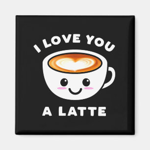 Íman Eu Amo Você Um Latte Engraçado Coração de Café Fof