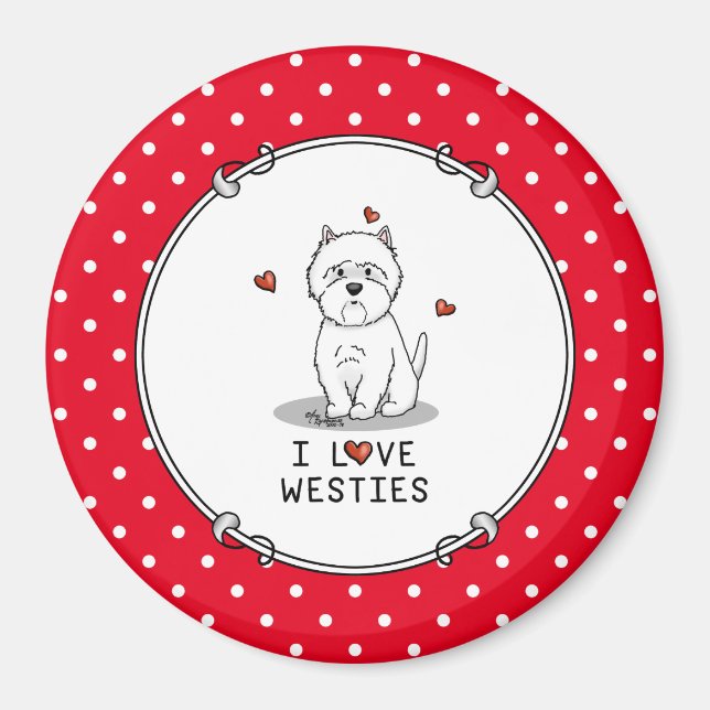 Íman Eu Amo Westies - West Highland White Terriers Cujo (Frente)