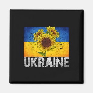 Íman Eu Apoio a Ucrânia Suporte Girassol Bandeira Ucran