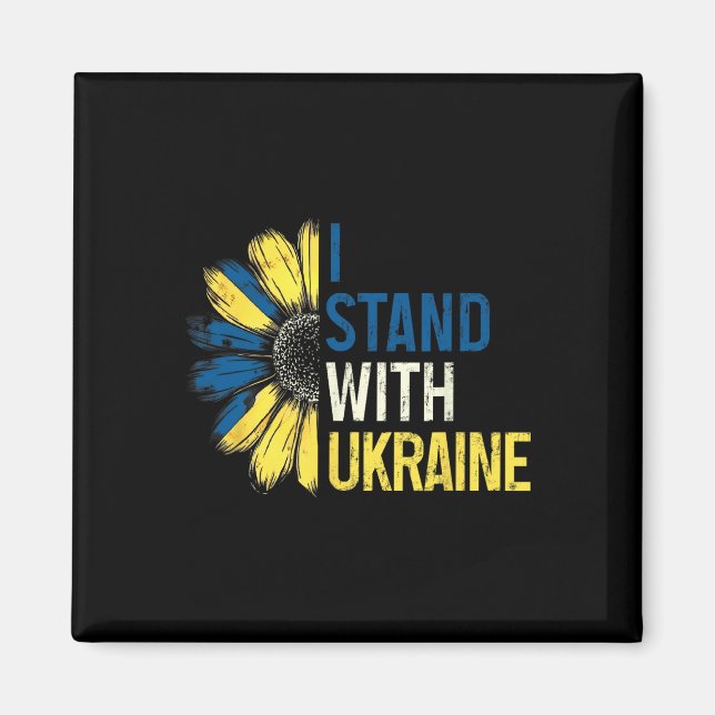Íman Eu Apoio Camisas Da Ucrânia 2025 Bandeira Ucranian (Frente)