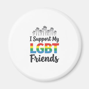 Íman Eu Apoio Meus Amigos LGBT Orgulho Arco-Íris Vetor