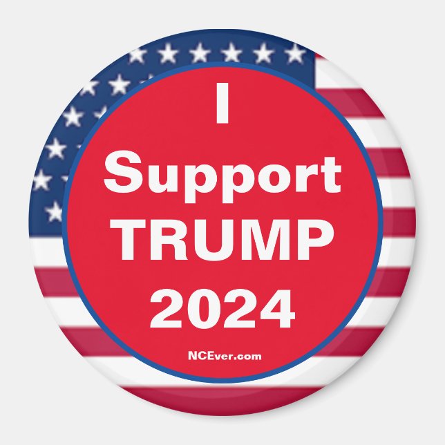 Íman Eu apoio o ímã Patriótico TRUMP 2024 (Frente)