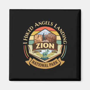 Íman Eu Caminhei Angels Landing Zion Retro Vintage Pôr