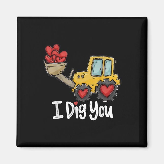Íman Eu Canto-Te Trator Construction Heart Lovent (Frente)
