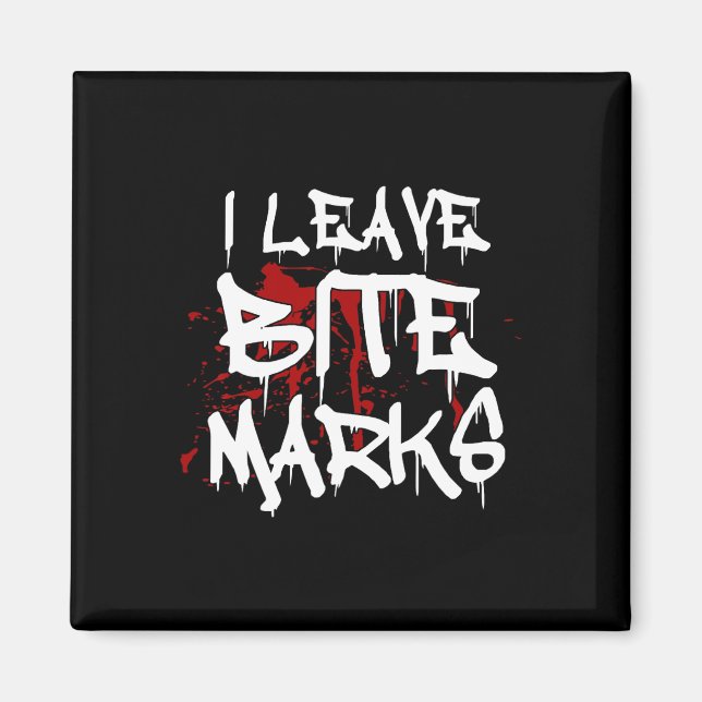 Íman Eu Deixo Bite Marks Divertido Halloween Vampiro Sa (Frente)