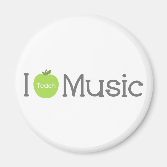 Íman Eu Ensino Música Verde Apple (Frente)