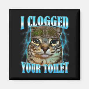 Íman Eu entupi seu vaso sanitário gato engraçado meme g
