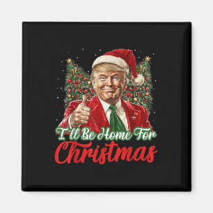 Íman Eu Estarei Em Casa No Natal Xmas Trump Pajamas Hol