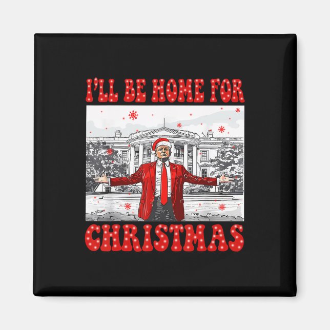 Íman Eu Estarei Em Casa Para Papais noeis De Natal Engr (Frente)