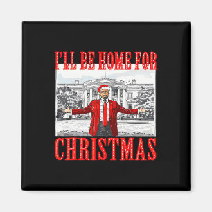 Íman Eu Estarei Em Casa Para Papais noeis De Natal Engr