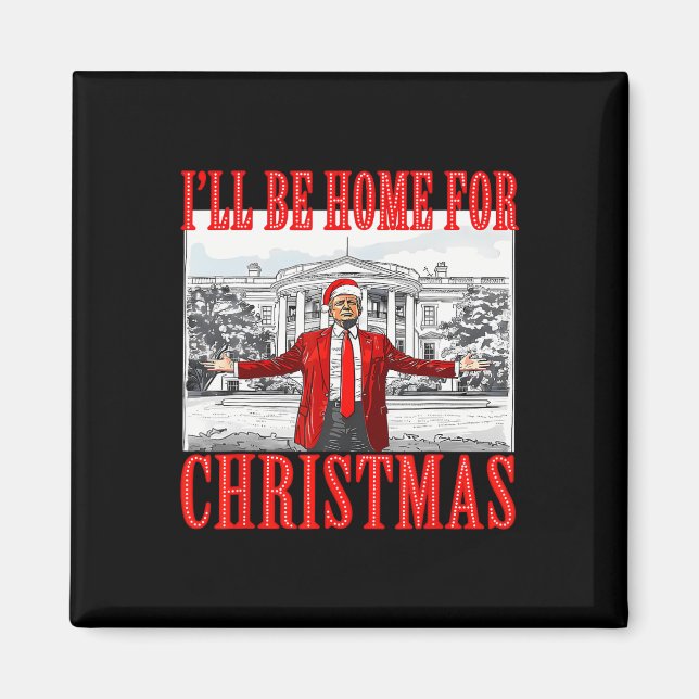 Íman Eu Estarei Em Casa Para Papais noeis De Natal Engr (Frente)