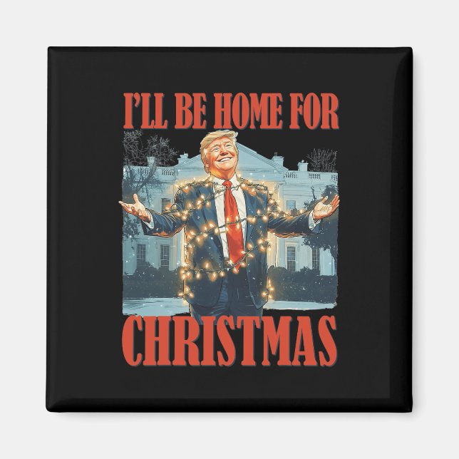 Íman Eu Estarei Em Casa Para Papais noeis De Natal Engr (Frente)