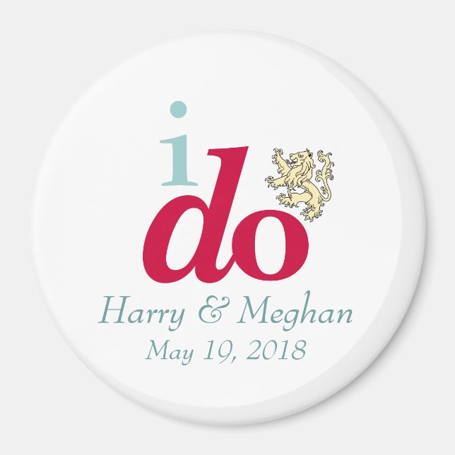 Íman Eu faço Harry e Meghan Royal Wedding Magnet (Frente)