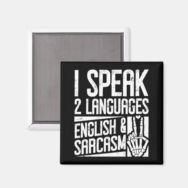 Íman Eu falo duas línguas inglês Sarcasm Motivation (Front/Back)