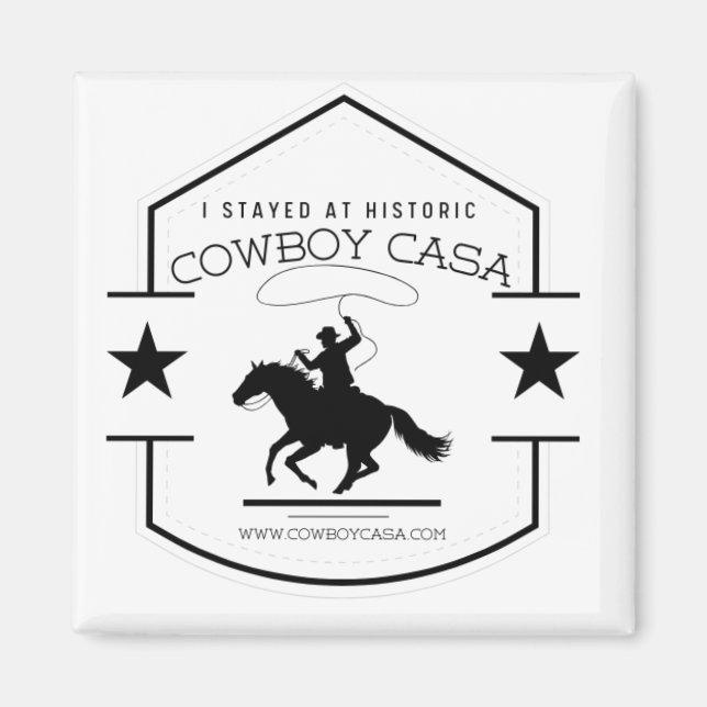 Íman Eu fiquei no Cowboy Casa Logo Magnet (Frente)