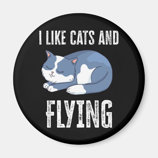 Íman Eu gosto de Gatos e Presente Voador (Frente)