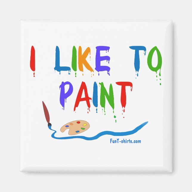Íman Eu gosto de pintar - ímã (Frente)