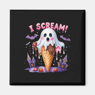 Íman Eu Gritar Sorvete Fantasma Halloween Bela Arte Eng