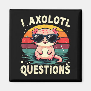 Íman Eu Perguntas Axolotl Fofo Engraçado Design Retro P