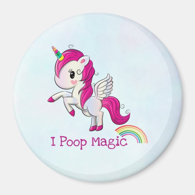 Íman Eu Poop Magic Funny Unicorn Dizendo (Frente)