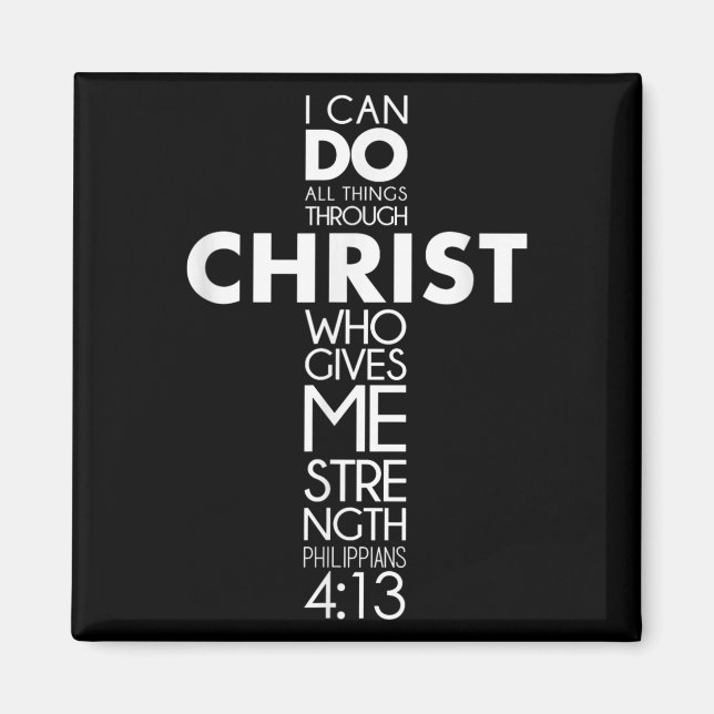 Íman Eu Posso Fazer Tudo Através Do Cristo Philippians  (Frente)