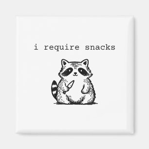 Íman Eu Preciso De Snacks Raccoon Engraçada E Irritada