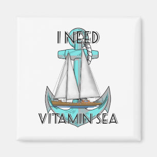 Íman Eu preciso o veleiro náutico do mar da vitamina