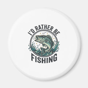 Íman Eu Preferiria Estar Pescando Camisa de Pescador de
