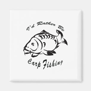 Íman Eu Preferiria Estar Pescando Carpa Camiseta de Pes