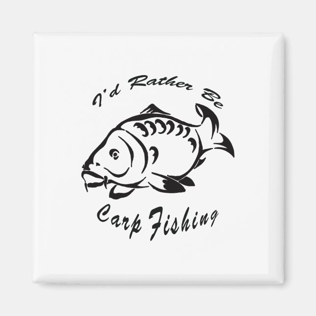 Íman Eu Preferiria Estar Pescando Carpa Camiseta de Pes (Frente)